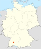 Deutschlandkarte, Position der Stadt Balingen hervorgehoben